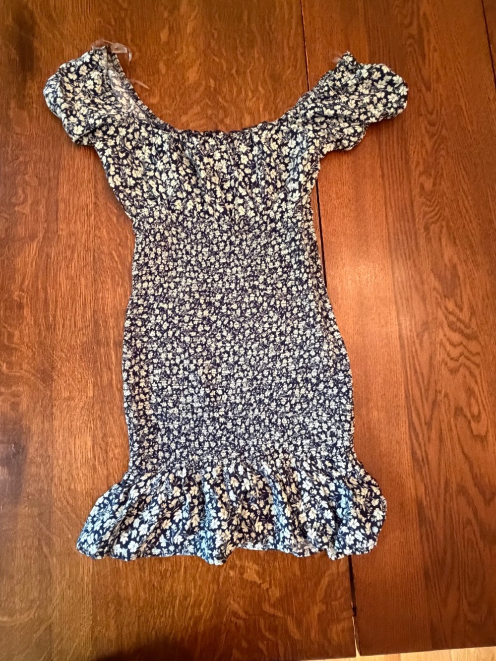 Wild Fable Navy Floral Smocked Puff Sleeve Mini Dress/Cottagecore